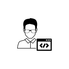 programmer avatar icon. Characters of professions Icon. Premium quality graphic design. Signs, symbols collection, simple icon for websites, web design, mobile app