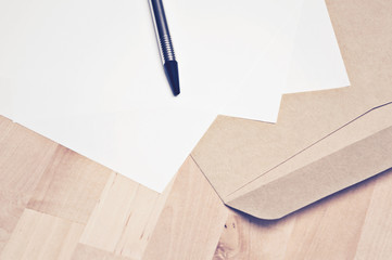 Document envelope and pen : Business concept