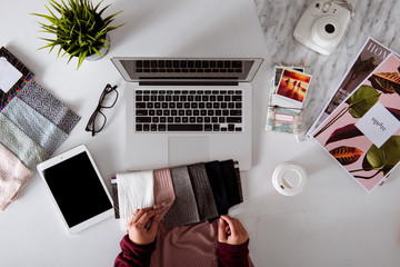 Designer working on desk