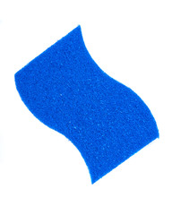 Non scratch blue scrubbing sponge isolated on white background