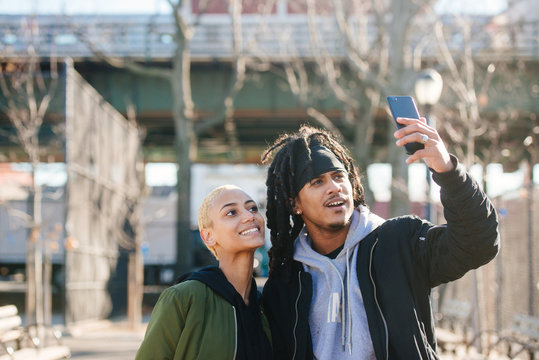 Couple taking a selfie together