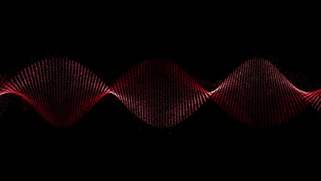 abstract stylised double helix structure rotating animation background loop red