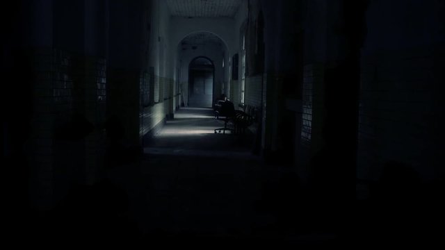 Corridor in abandoned asylum
