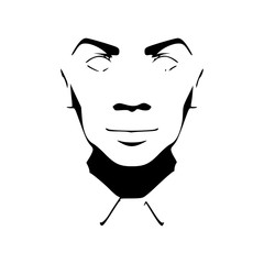 Face front view. Elegant silhouette of a head.