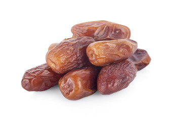 dried fruits from date palm isolated on white background