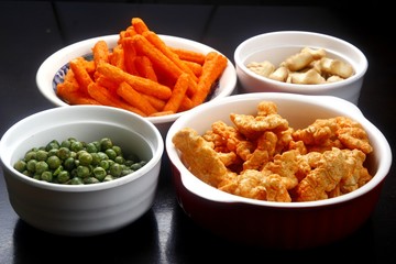 Assorted chips and junk food