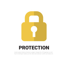 Lock Icon Padlock Protection And Security Concept Vector Illustration