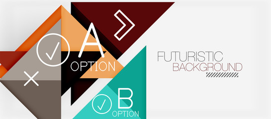 Minimalistic triangle modern banner design, geometric abstract background