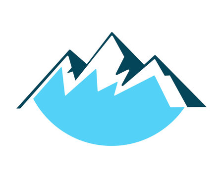 blue mountain hill tip summit peak alps image icon vector