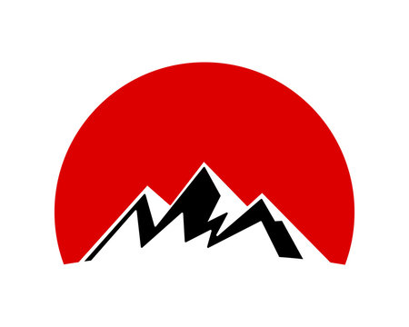 mountain icon hill tip summit peak alps image icon vector