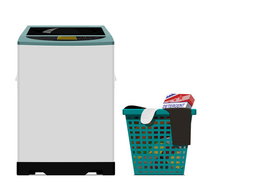 Set Of Top Load Washing Machine On Transparent Background
