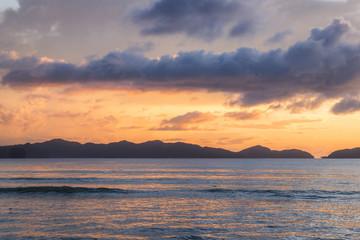Beautiful sunset  in El Nido, Palawan island, Philippines