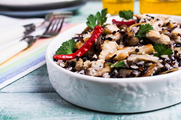 Rice mix with chicken