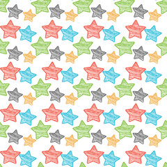 Holiday background, seamless pattern with stars. Vector illustration.