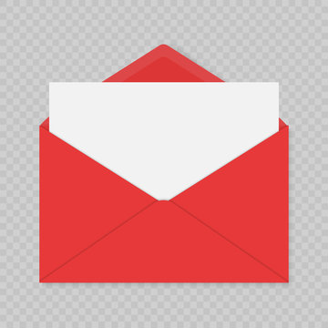 realistic red blank open envelopes mockup