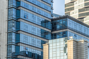 detail shot of modern business buildings in city