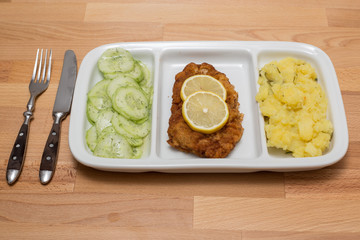 schnitzel wiener fried chicken potato salad