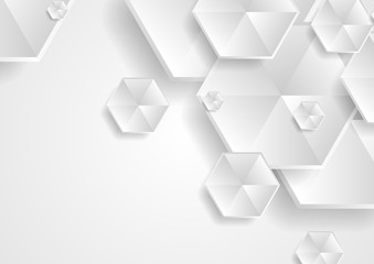 Abstract grey hexagons technology background