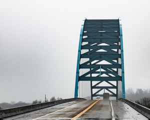 The Blue Bridge over the Tennessee River in South Pittsburg, Tennessee