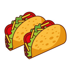 delicious mexican food tacos vector illustration design