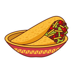 dish with delicious mexican food tacos vector illustration design