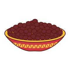 mexican dish with beans fried vector illustration design