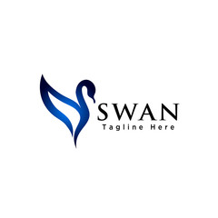 simple line art swan logo