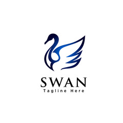 simple line art swan logo