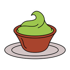 delicious guacamole sauce icon vector illustration design