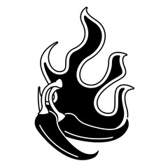 spicy chile vegetable with flames vector illustration design