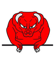 fläche schreiben text schild wand hölle dämon teufel satan monster horror halloween böse ork troll comic cartoon clipart