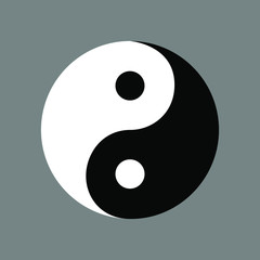 Symbol Yin yang as light and darkness. Abstract sign vector illustration
