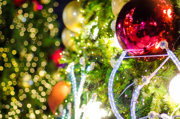 christmas tree lighting and bokeh