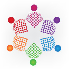 Logo teamwork people star shape vector image