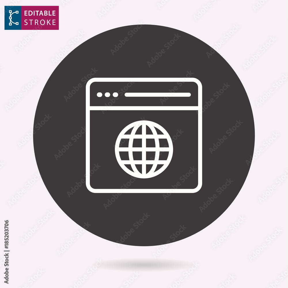 Wall mural browser line vector icon. editable stroke.