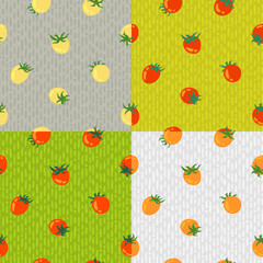 Seamless pattern with red tomato