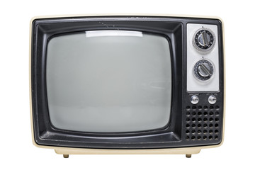 Vintage TV with a blank screen.