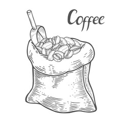 Sack with coffee beans