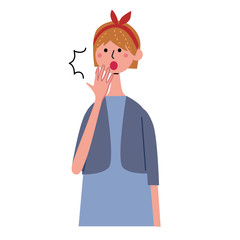 驚く　女性　イラスト