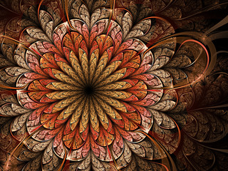 Water themed fractal flower, digital artwork for creative graphi