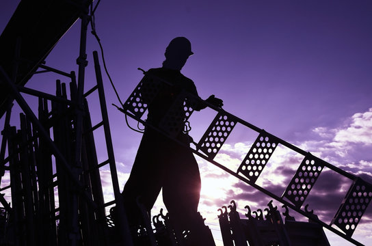 Japanese Steeplejack In The Morning Glow
