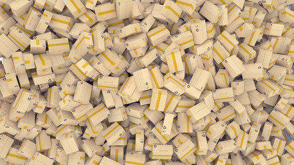 cardboard box background 3d render