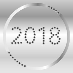 Happy New Year 2018 text design. Vector 2018 Happy New Year and christmas elements.