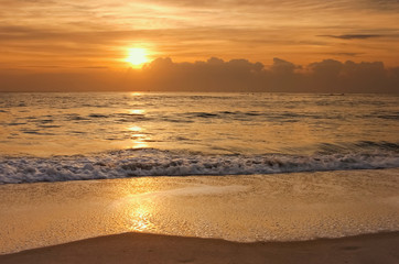 sunrise beach in warm tone