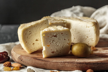 Cheese on the wooden table