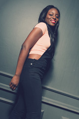 Beautiful african american girl posing