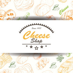Vector background with cheese products
