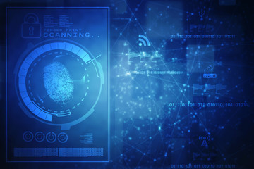 
Fingerprint Scanning Technology Concept 2d Illustration