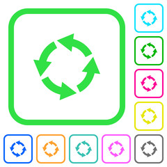 Rotate left vivid colored flat icons icons