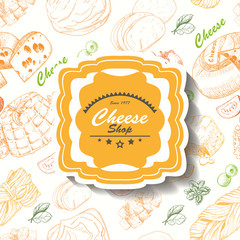 Vector background with cheese products